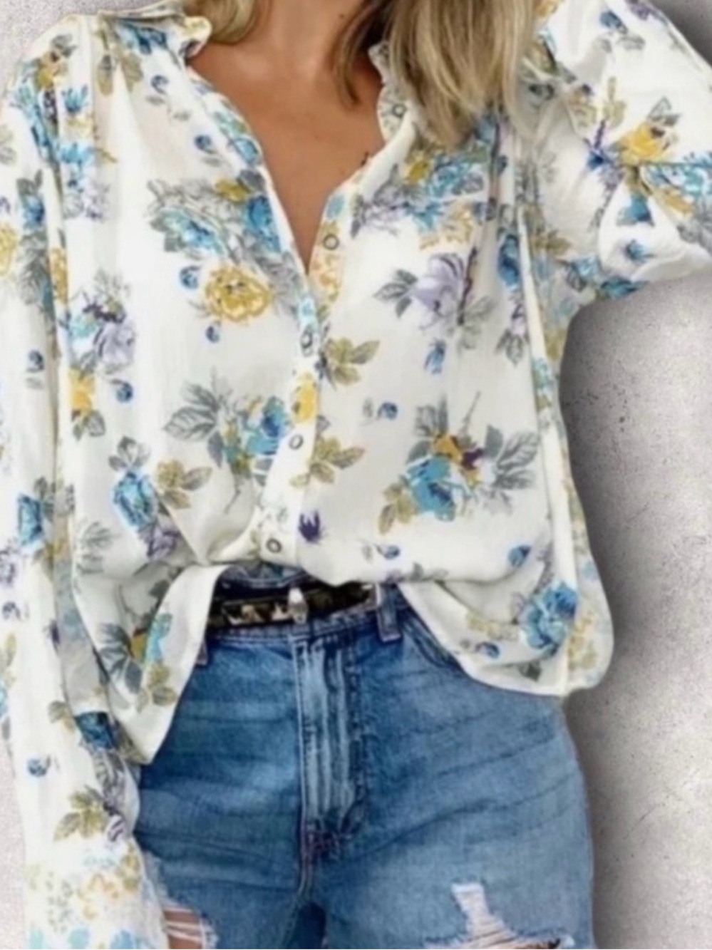 Free People Hold On To Me Floral Blouse
